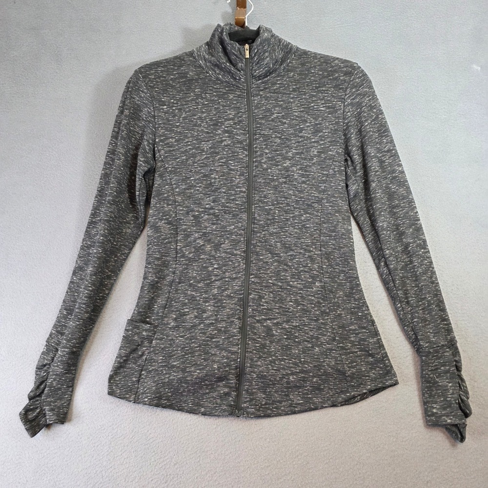 Columbia‎ Sportswear Womens Full Zip Mock Neck Jacket Space Dye Gray Medium